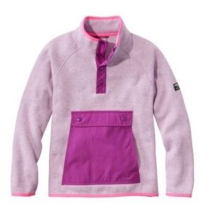 L.L. Bean Girls Bean’s Sweater Fleece Half Snap